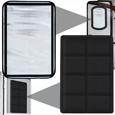 $14.99 • Buy RV Door Window Shade 16 X 25 Sun Blackout Foldable Camper Privacy Cover Black