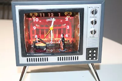 Vintage TV Concert Alarm Clock - Shaped Like A TV - Figures Revolve With Music • $25