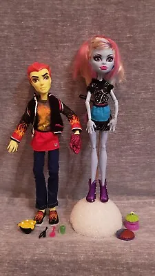 Monster High Heath Burns & Abbey Bominable 11  Dolls Home Ick W/ Accessories • $34.99