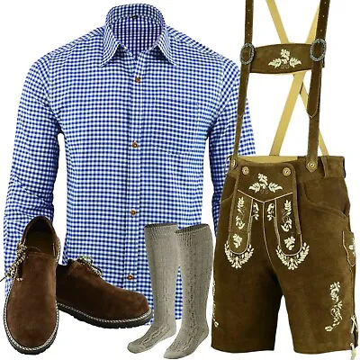 Trachten Set Bavarian Oktoberfest Authentic ABOVE KNEE Lederhosen Full Dress • $159.99