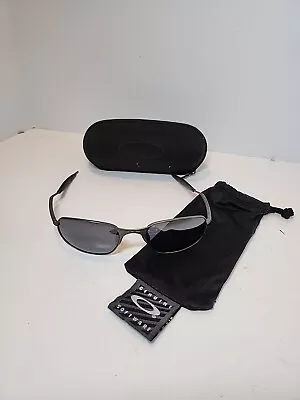 OAKLEY WHISKER Sunglasses Black Frames W/ Black Plutonite Polarized Lenses RARE • £212.03