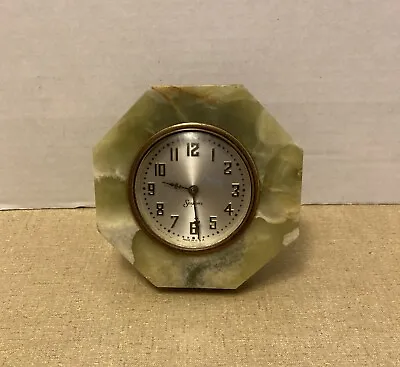 Vintage Sessions Green Onyx Marble Desk Clock FOR PARTS OR RESTORATION • $12.99