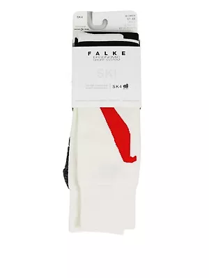 FALKE Ski Socks Women's 37-38 (6.5-7.5) SK4  Merino Wool Red White Ergonomic New • £31.80