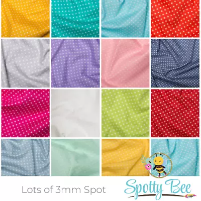 £2.75 • Buy 3mm Spotty Polka Dot 100% Cotton Poplin Fabric Sewing Quilt Craft ROSE & HUBBLE
