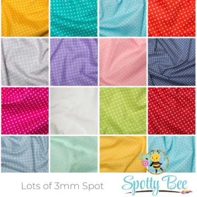 £2.75 • Buy 3mm Spotty Polka Dot 100% Cotton Poplin Fabric Sewing Quilt Craft ROSE & HUBBLE