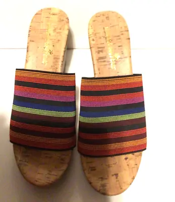 Women’s Montego Bay Club Colorful Cork Wedges Size 7 1/2 • $8.99