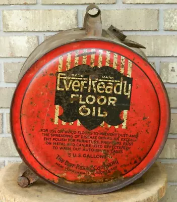 Rare Vintage Ever-Ready Floor Oil Rocker Can (5 Gallon) • $499