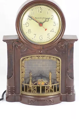 Vintage Mastercrafters Master Crafters Motion Clock Fireplace Works! • $95