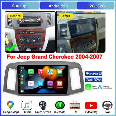 10.1'' For 2004-2007 Jeep Grand Cherokee Android 13 Car Radio Stereo Navi Player • $167.02