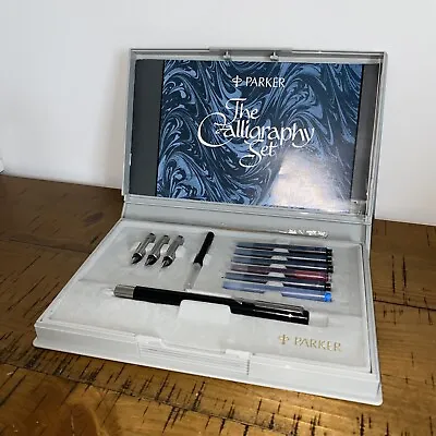 £12 • Buy Vintage Parker Pen The Calligraphy Set - Boxed With Ink Lightly Used Set Good