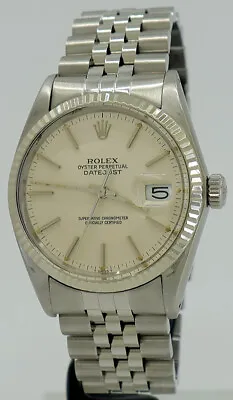 Rolex R 16014 St/WG Auto 36mm Silver Linen Dial Oyster Perp Datejust On Jubilee • $8300