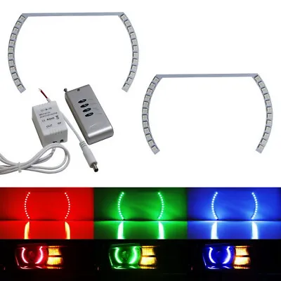 ( ) Style RGB Multi-Color LED Angel Eye Halo Rings For Camaro Challenger Mustang • $53.99
