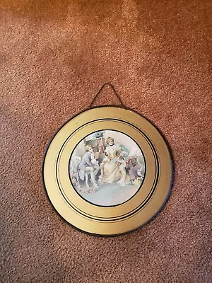 Antique Chimney Hole Flue Cover Print Of A Pair Of Sweethearts Framed In Metal • $20