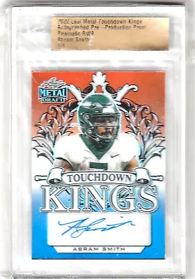 Abram Smith 2022 Leaf Metal Touchdown Kings REDWH & BL Auto 1/1 PRE-PRODUCTION • $13.16