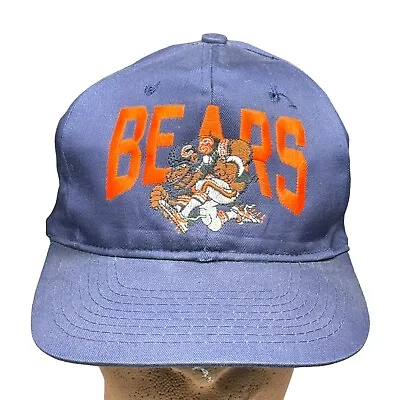Vintage 90s Chicago Bears Snapback Hat Cap Hot Shots NFL Cartoon Graphic • $29.99