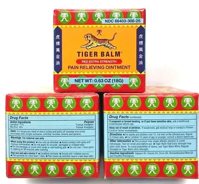 Tiger Balm Pain Relieving Ointment- Red Extra Strength 0.63 Oz (18G ) • $9.90