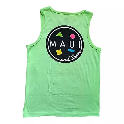 Maui & Sons Mens Neon Green Tank Top T-shirt Size Small New Nwt • $19.99