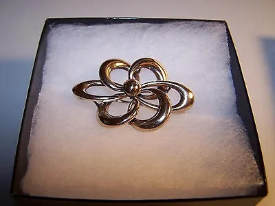 Vintage Symmetalic 1/20th 14 Kt Gold/sterling Silver  Floral Retro Brooch/pin • $21.99