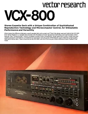 High Res Scans Of The 4-page Brochure For Vector Research VCX-800 Cassette Deck • $16.01