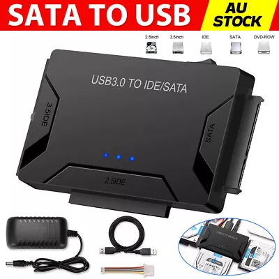 SATA To USB 3.0 Adapter Hard Drive Reader Cable External Converter Connector OZ • $28.45