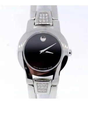 “NEW”LADIES MOVADO 0604982 AMOROSA/DIAMOND “ Stainless Steel “BLACK DIAL • $345