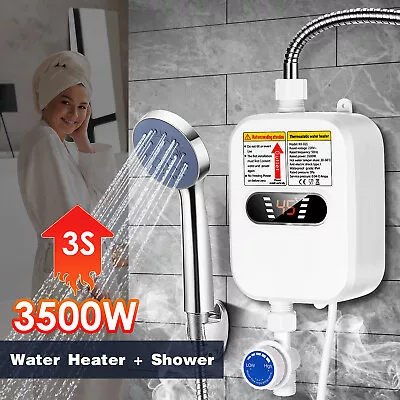 3500W Mini Instant Electric Hot Water Heater Shower System Caravan Horse Wash C • $38.79