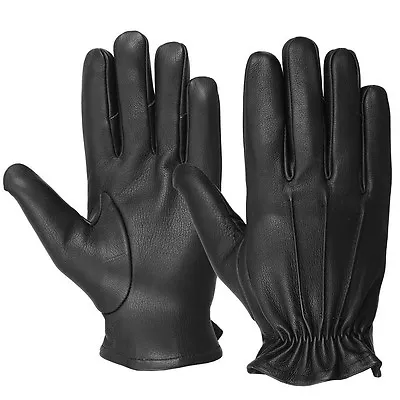 Men's Deerskin Water Resistant Soft Leather Full Finger Motorcycle Gloves • $39.94