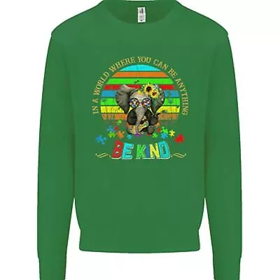 Autism Be Kind Elephant Autistic Mens Sweatshirt Jumper • $26.13