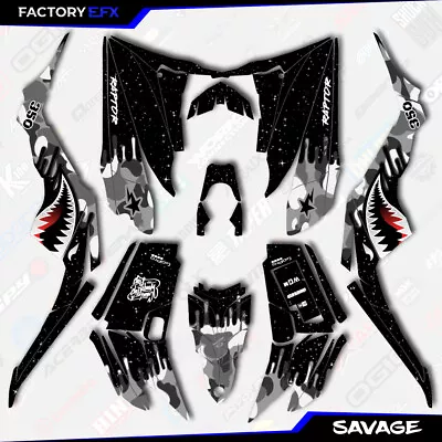$124.99 • Buy Gray Savage Camo Racing Graphics Kit Fits Yamaha Raptor 350 04-13 Quad Decals