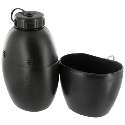 Army 58 Pattern Combat Military Water Bottle Plce Canteen & Mug Camping Black • £9.95