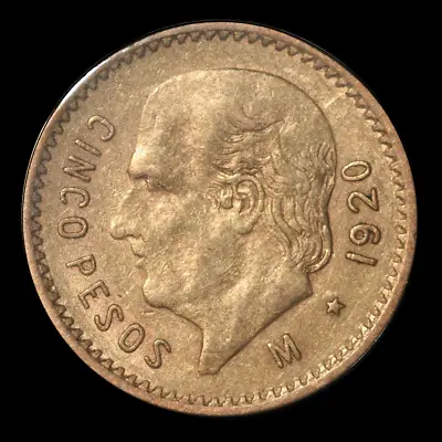 1920 Mexico Five Pesos-Gold Hidalgo (AU 55-NGC) • $330