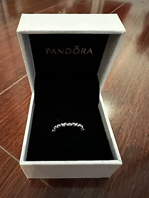 $35 • Buy PANDORA Stirling Silver Chain Of Hearts Ring