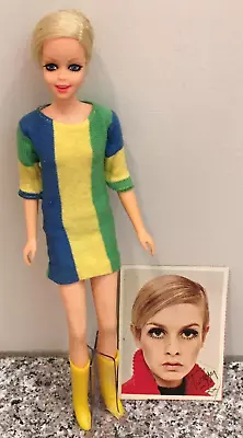 Vintage Mattel 1967-68 Barbie TWIGGY TNT #1185 With Picture Dress Boots Stand • $250
