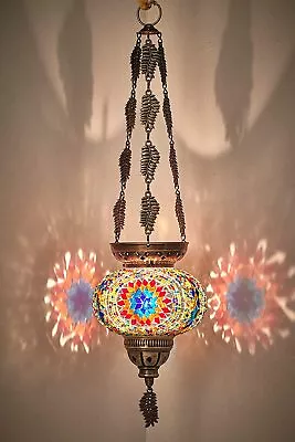 DEMMEX Handmade Turkish Moroccan Mosaic Boho Hanging Lantern Candle Holder • $49.80