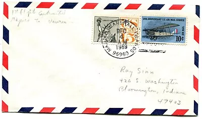 Air Micronesia First Flight Majuro Marshall Islands - Nauru - RARE - 1969 • $65