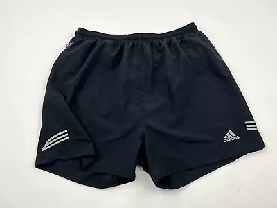 VINTAGE Adidas Shorts Size Large Black Runner Lined Mens Run Gym Running Running • $27.82