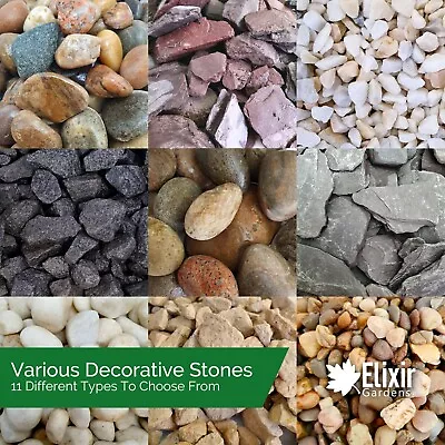 Decorative Coloured Stones | Pebbles Cobbles Slate Gravel Chippings Aggregates • £8.99