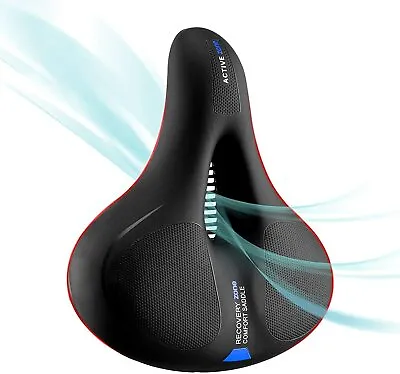 ROCKBROS Bike Saddle Bicycle Seat Air Cushion Pad Comfort Wide Big Bum Soft Gel • $19.19