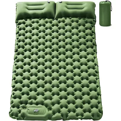 Portable Camping Mat Inflatable Double Air Bed Outdoor Sleeping Mattress Hikings • £8.92