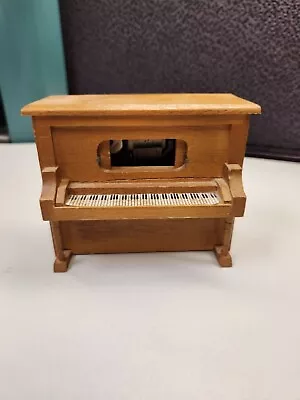 Antique Miniature For Dollhouse Or Room Box Wooden Piano Music Box Working • $18