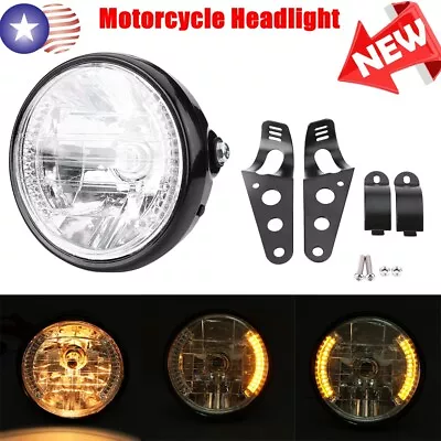 Universal 7inch Motorcycle Headlight LED Turn Signal Indicators With Bracket US • $20.51