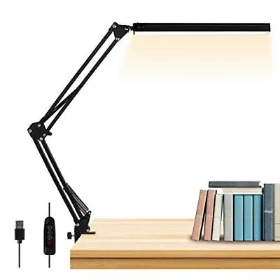 £22.40 • Buy LED Desk Lamp 14W Metal Swing Arm Desk Lamp Clamp Adjustable Table Light Study