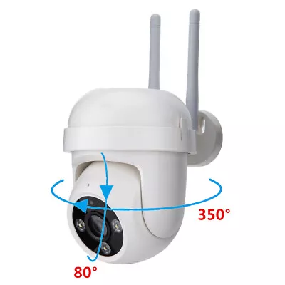 2.4G 1296P IP Camera WIFI Outdoor CCTV HD PTZ Smart Home Security IR Cam White • £10.99