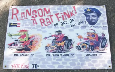 Ed Roth Rat Fink Banner Poster Flag Model Cars MR GASSER MOTHERS WORRY DRAGNUT • $250