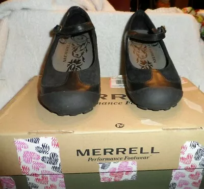 Ladies Size 8M Merrell Black Performance Mary Jane Shoes • $23.50