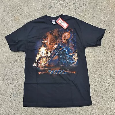 VINTAGE Ghost Rider Shirt Mens Large Black Mad Engine Marvel Movie Comics Skull • $41.99