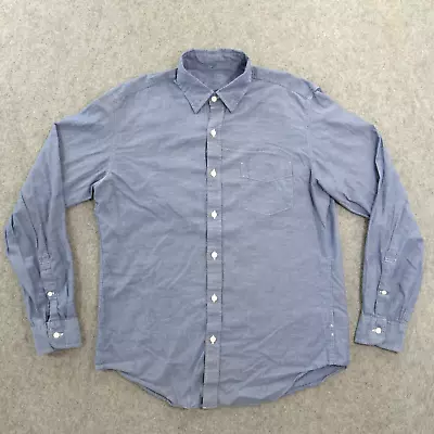 J Crew Shirt Mens Medium Blue Button Up Chambray Long Sleeve Lightweight Cotton • $17.99