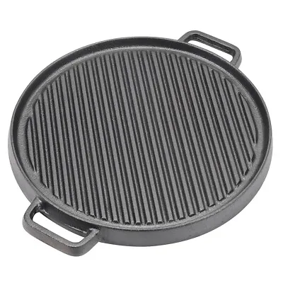 £24.95 • Buy Cast Iron 30cm Pizza Grilling Plate Non-Stick Reversible Cook Grill &Griddle Pan