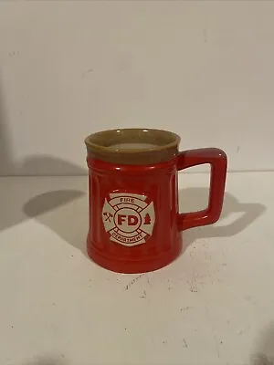 Vintage Red Fire Department Hydrant Mug  Coffee 4.75” Abbey Press Java • $15