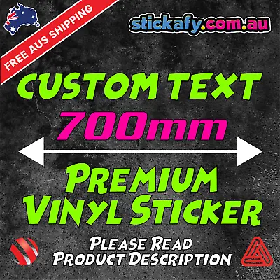 700mm CUSTOM STICKER - Vinyl Text Lettering Decal Name Shop Car Window Van Fun • $12.50